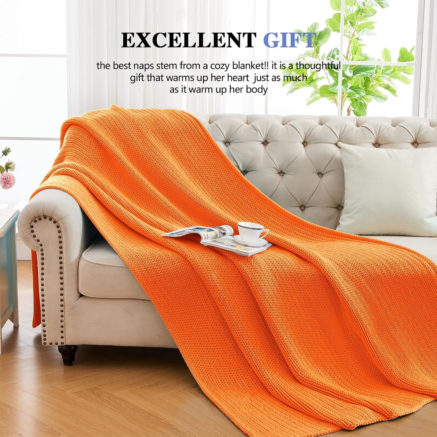 L'AGRATY Knitted Weighted Blanket - 50"x60" 10lbs Cooling Chunky Knit Heavy Blanket for Adults Braided Crochet Throw Thick Cable Yarn Knit Decorative No Beads Evenly Weighted Machine Washable