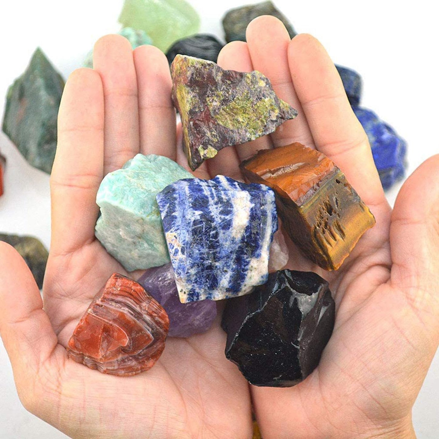 Pork Crystal Raw Crystals Healing Crystals Natural Rough Stones 1.2-2" for Tumbling, Fountain Rocks, Yoga, Meditation, Polishin, Gift 31