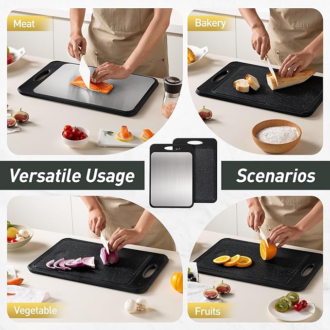 2 in 1 Stainless Steel Cutting Board with Handle Chopping Brides Her Wedding Day Bridal Shower Engaged Engagement Hostess Couple Newly Wed House Christmas Married Future Mrs fiancee Unique Cool Gifts