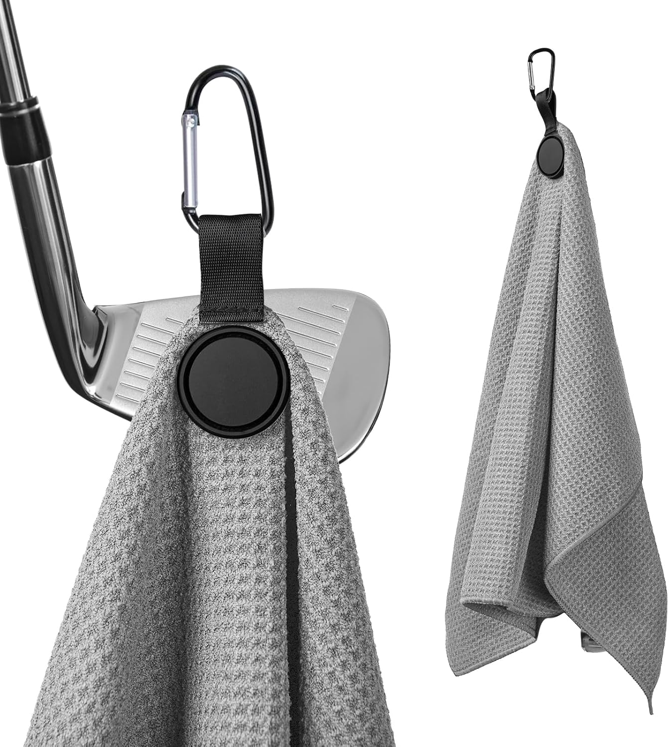 Magnetic Golf Towel, 23.6"x15.7" Golf Cleaning Towel, Premium Ultra-Absorbent Microfiber Golf Towel for Golf Bags, Carts and Clubs, Waffle Weave Pattern