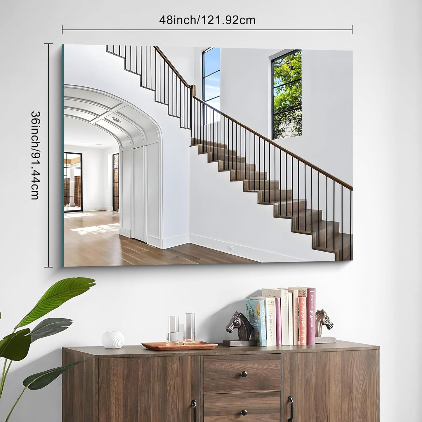 36x48 Inch Frameless Mirror, Frameless Bathroom Mirror for Over Sink, Large Rectangle Mirror for Wall, Upgraded Shatterproof Wall Mount Vanity Mirror for Bedroom, Living Room, Entryway