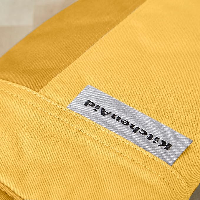 KitchenAid Beacon Two-Tone Non-Slip Oven Mitt Set, Majestic Yellow, 5.75"x13", 2 Piece