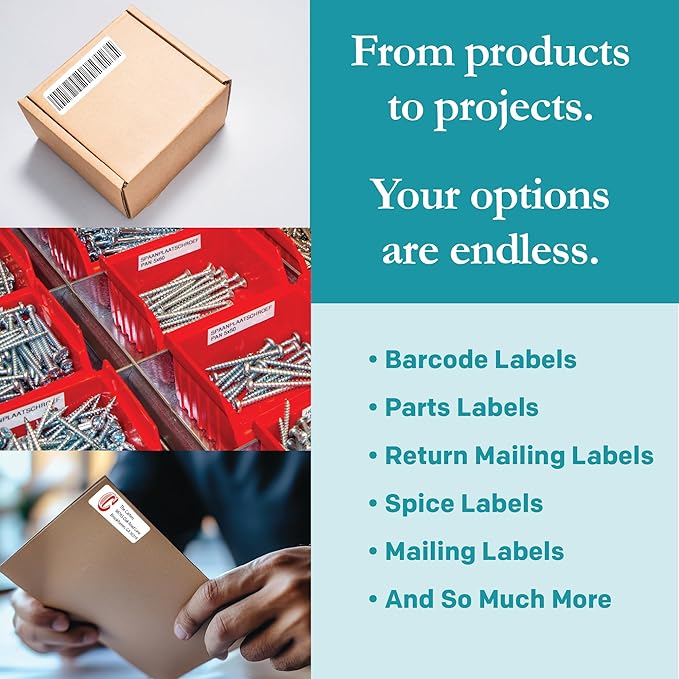 Premium Label Supply White Sticker Address Labels – 3" x 1" – Laser/Inkjet Compatible – (18 per Sheet), 100 Sheets – 1800 Total Adhesive Labels