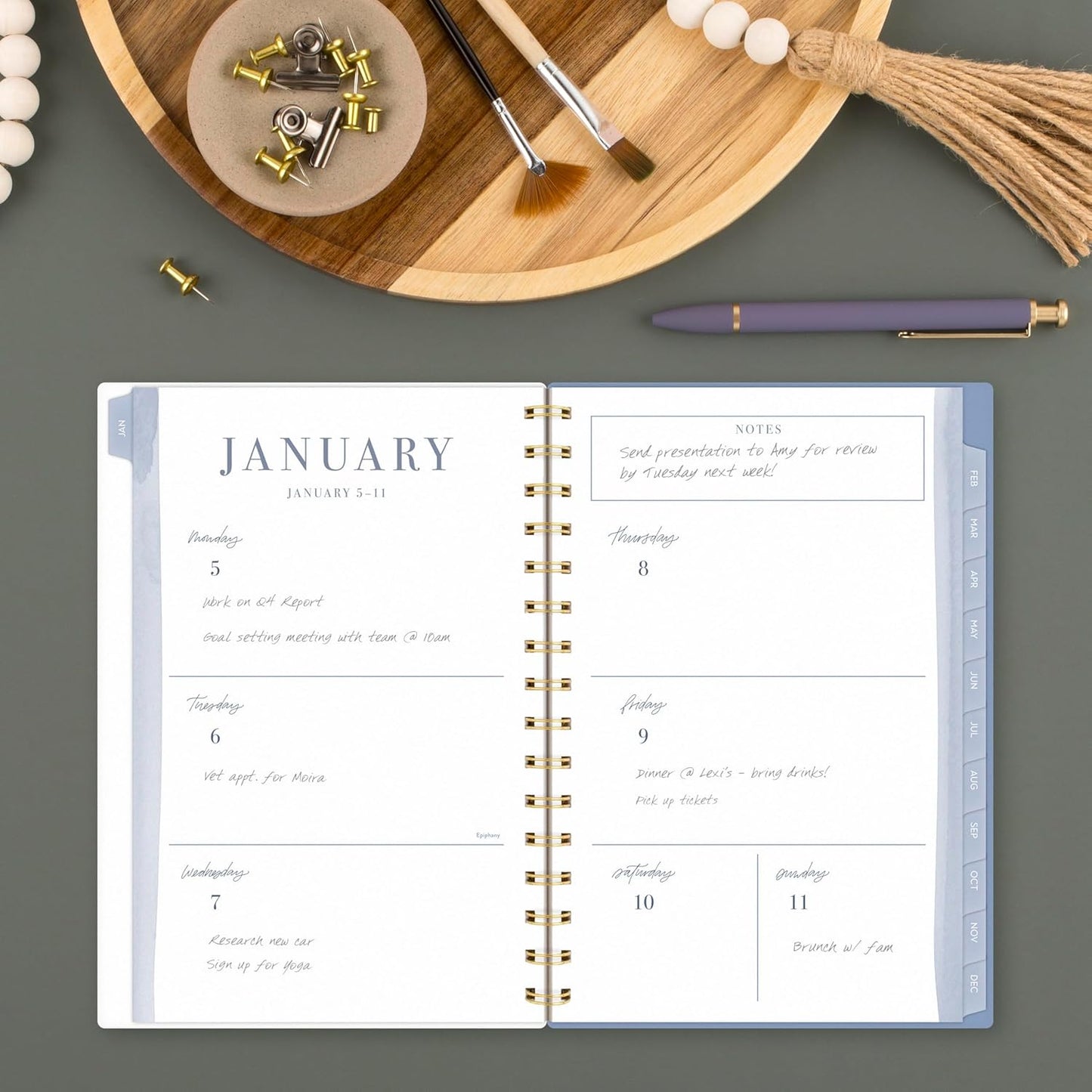 Cambridge 2026 Planner by Leah Bisch, Weekly & Monthly, 5.5" x 8.5", Small, Calista Floral (LB40-200-26)