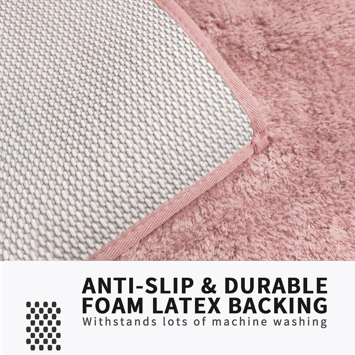 FIFU Bathroom Runner Rug 24" W x 48" L, Bath Mats for Bathroom, Bedroom & Kitchen, Non-Slip Rubber Latex Backing, Comfort & Soft Shower Bathmat & Carpet for Sink, Home & Hallways, Pink