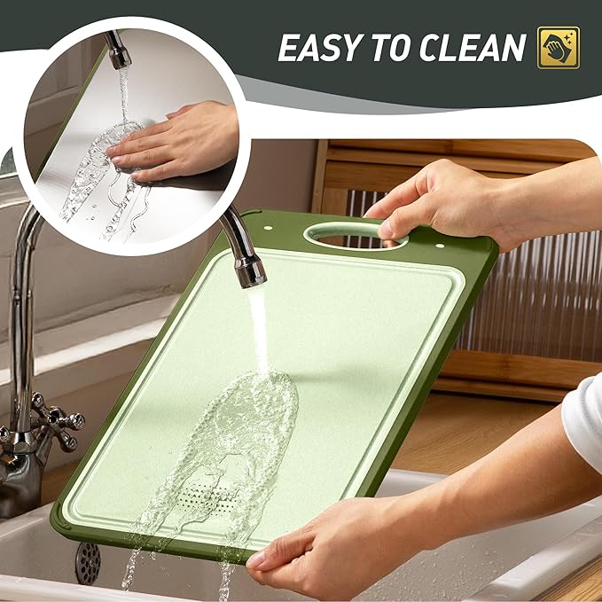 2 in 1 Stainless Steel Cutting Board with Handle 2 Packs Metal Chopping Board Solid Thick Wood Juice Groove Chopping Board Small Big Xl XXl xlarge Oversized Kitchen Counter Organic Vegetable Meat Kit