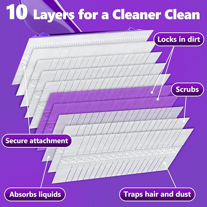 Mop Pads Refill for Swiffer WetJet: 8 PCS Disposable Pad for Hardwood Muilt-Surface Floor Cleaning - Heavy Duty Refills Absorb & Lock Stains