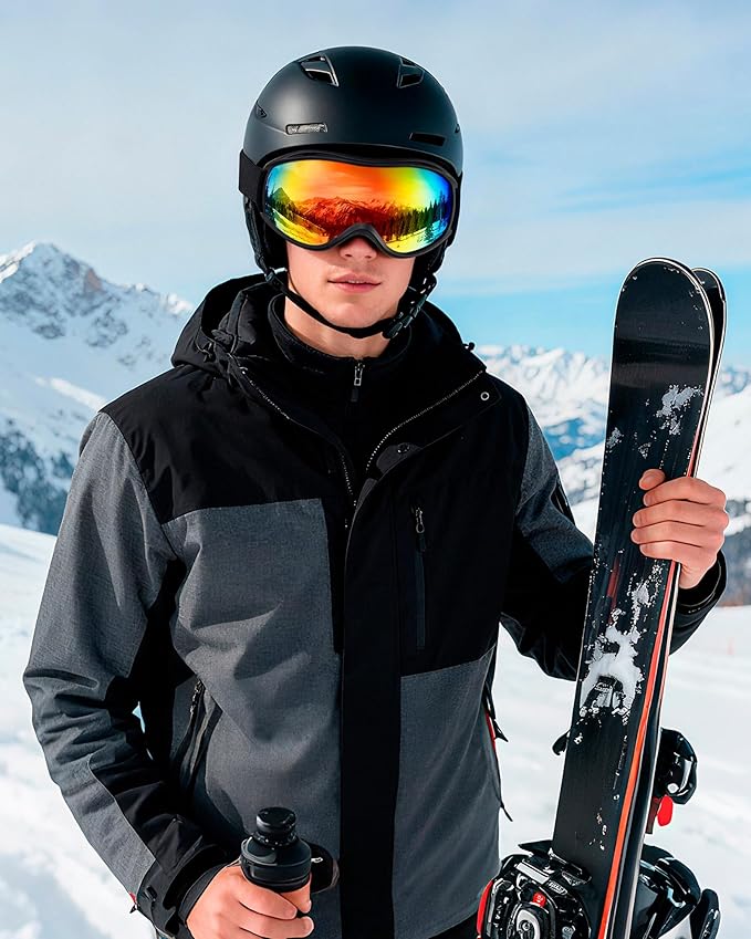 AVV Ski Goggles UV Protection, Anti-Fog Snowboard Snow Goggles OTG for Men Women Adults & Youths