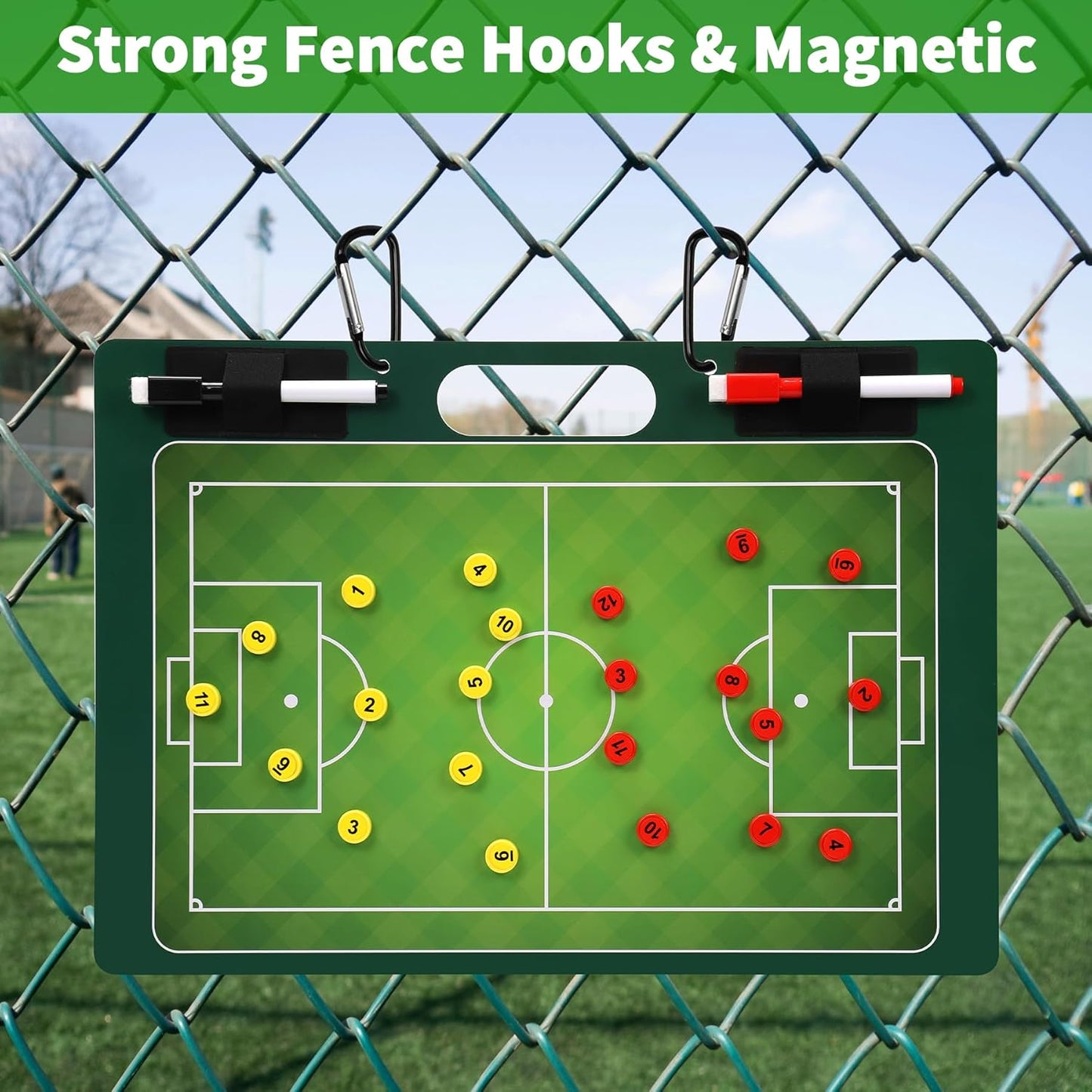 R2Depot Magnetic Coach Marker Boards, Dry Erase Double-Sided Coach Lineup Clipboard, Coaches Gift, Fit for Basketball, Football, Soccer, Baseball