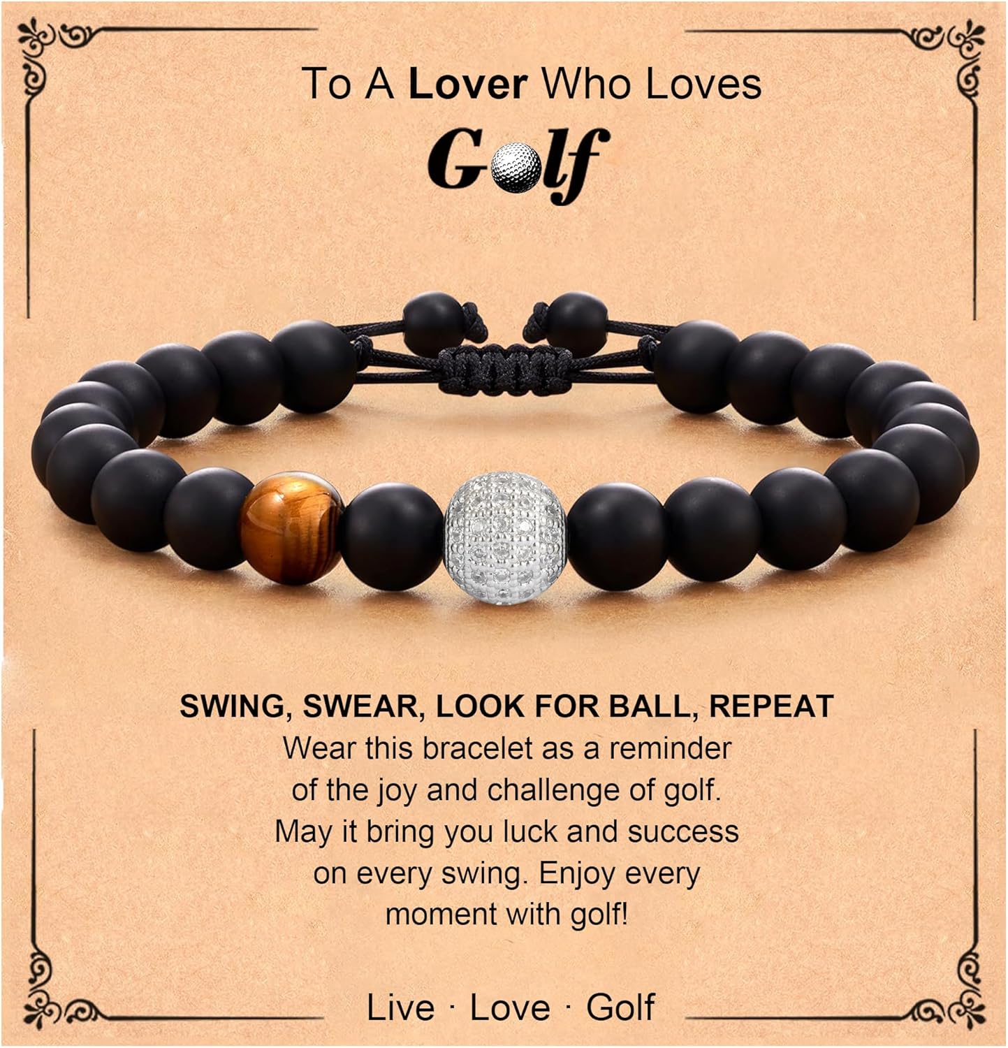 C-leen Golf Gifts Bracelet for Men Dad Lovers Him, Golf Accessories Stuff Bracelet for Man Dad Lovers Him Gifts