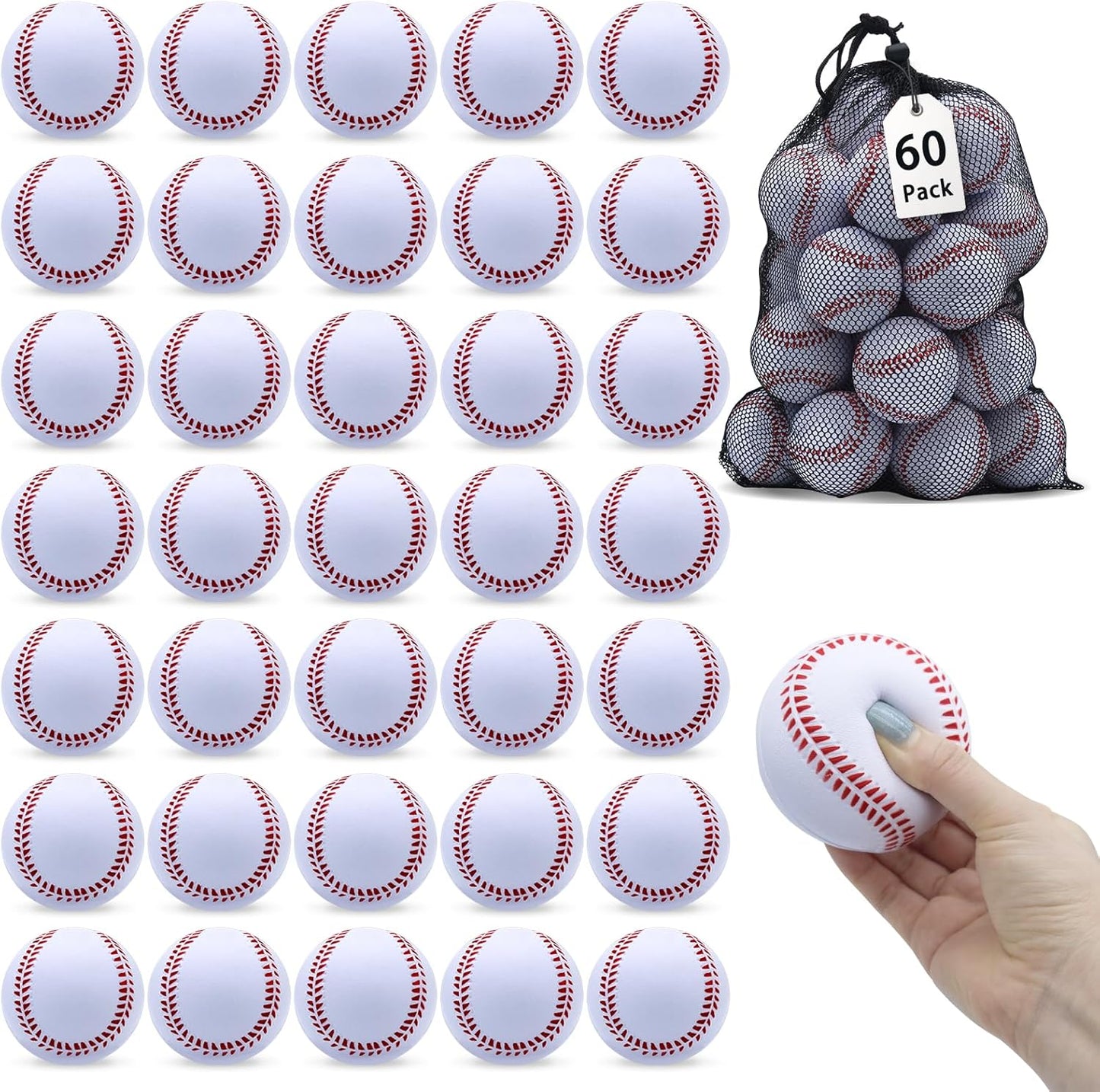 Magicorange Baseball,Foam Baseballs Training Baseballs Unmarked Practice Baseball for Hitting, Soft Toss, Batting, Fielding, Pitching