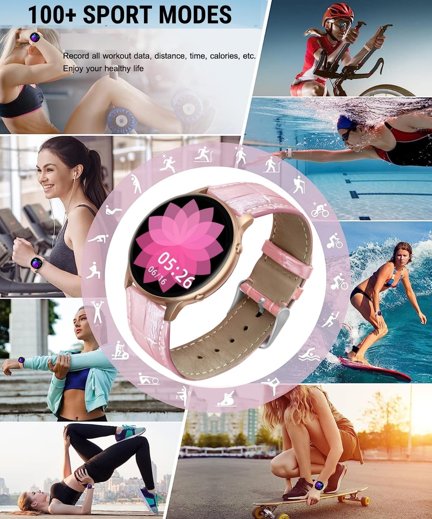 Hoaiyo Smart Watch For Women (Call Receive/Dial), 1.32 Smartwatch With Heart Rate Sleep Calories Counter, Ip68 Waterproof Fitnes
