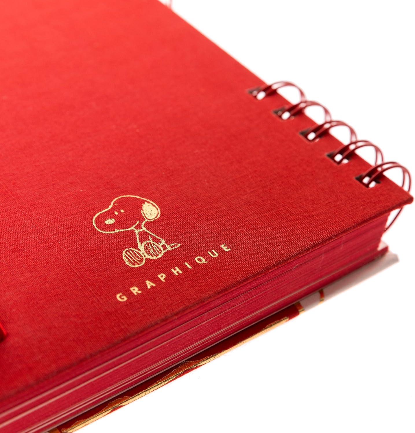 Peanuts Daily Planner by Graphique Luxe Collection, Fabric-Wrapped Hardcover Spiral Notebook, Priority List Journal with Magnetic Bookmarks & Gold Foil Embossing,192 Pages, 6” x 8”