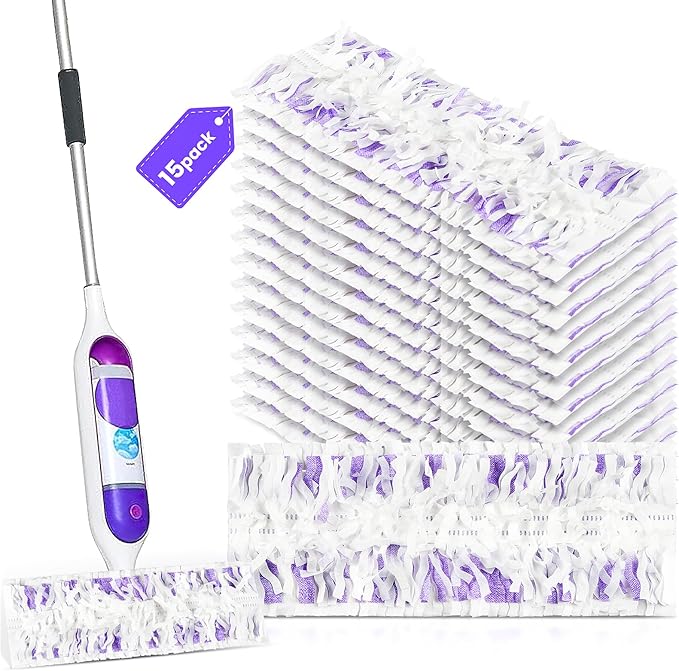 15 Pack Power Mop Pad Refills for Swiffer PowerMop Multi-Surface Mop, Powermop Multi-Surface Mop Pad Replacement Kit