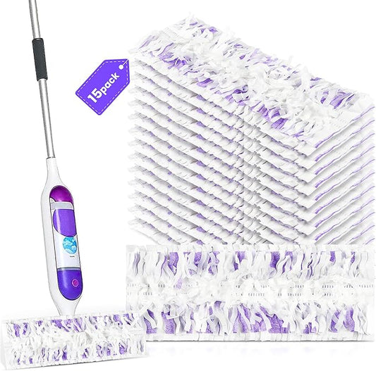 15 Pack Power Mop Pad Refills for Swiffer PowerMop Multi-Surface Mop, Powermop Multi-Surface Mop Pad Replacement Kit