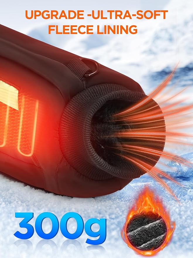 Heated Hand Warmer Pouch, 3-Stage Heat Electric Heated Hand Muff, 10000mAh Rechargeable Portable Power Bank Hand Warmer for Football, Hunting,Fishing,Camping,Outdoor Work