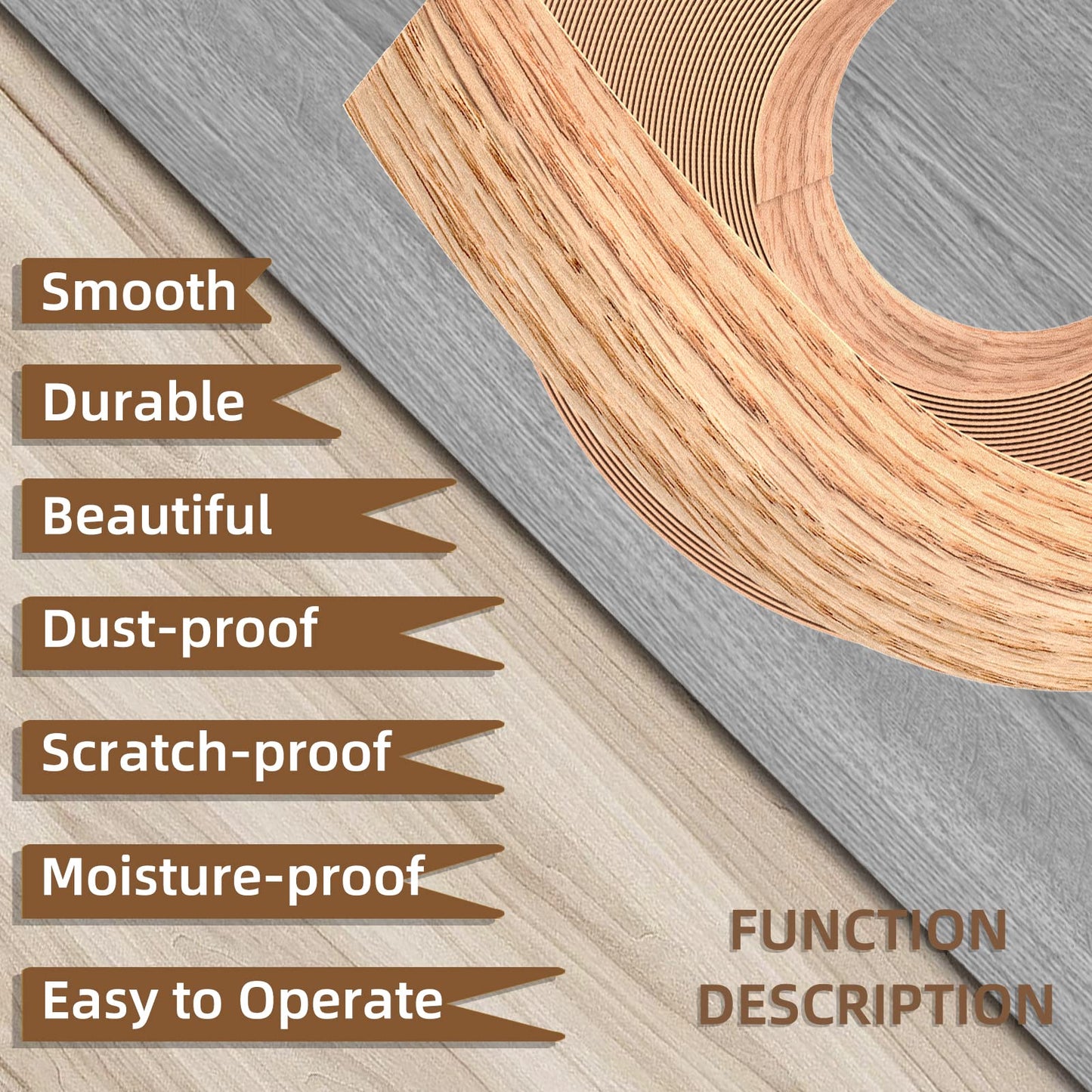 GSCIT Club Red Oak Edge Banding, 2 inch x 25ft roll of Veneer Edge Banding Pre-glued Flexible, Wood Tape Banding for Cabinet Repair Furniture Plywood