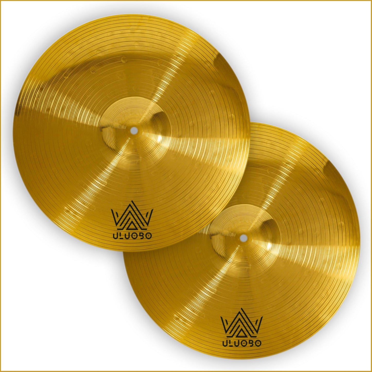 hi hat cymbals pair, 14 inch high hat cymbals set (2 pieces, Gold)
