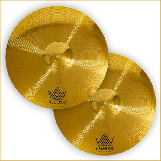 hi hat cymbals pair, 14 inch high hat cymbals set (2 pieces, Gold)