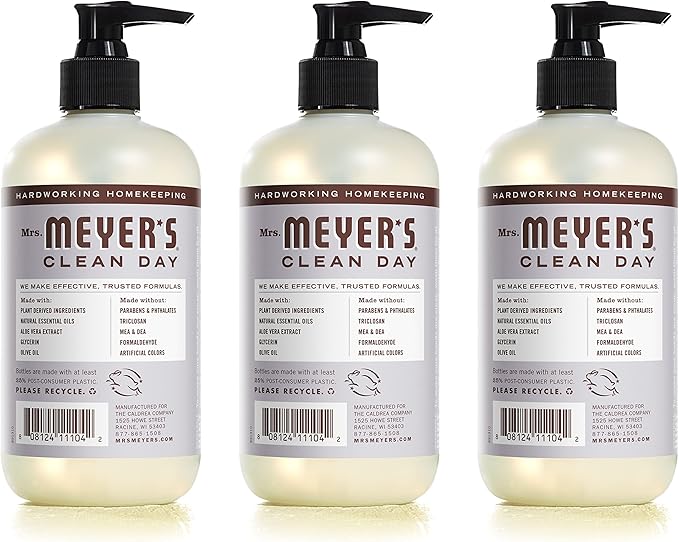 MRS. MEYER'S CLEAN DAY Hand Soap, Made with Essential Oils, Lavender, 12.5 fl. oz - Pack of 3