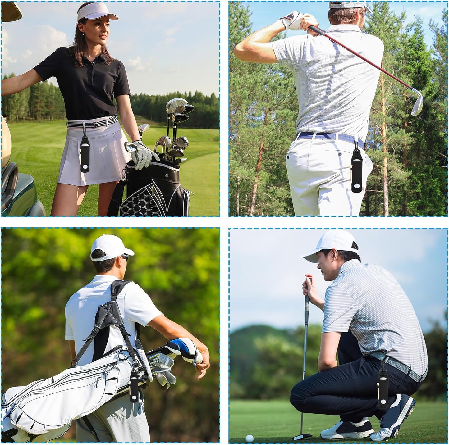 PATIKIL Golf Ball Carry Bag Golf Tee Holder Pouch Portable Neoprene Golf Ball Holder with Clip for Men and Women