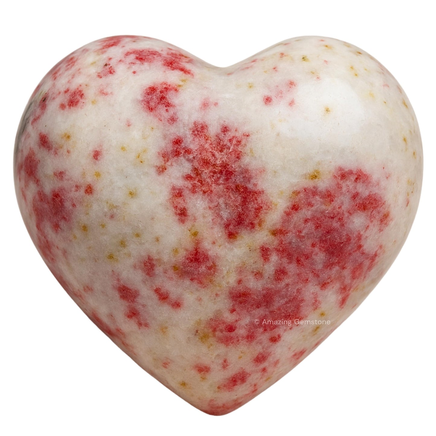 Amazing Gemstone Cinnabarite Crystal Heart Palm Stone - Pocket Massage Worry Stone for Natural Body Chakra Balancing, Reiki Healing and Crystal Grid