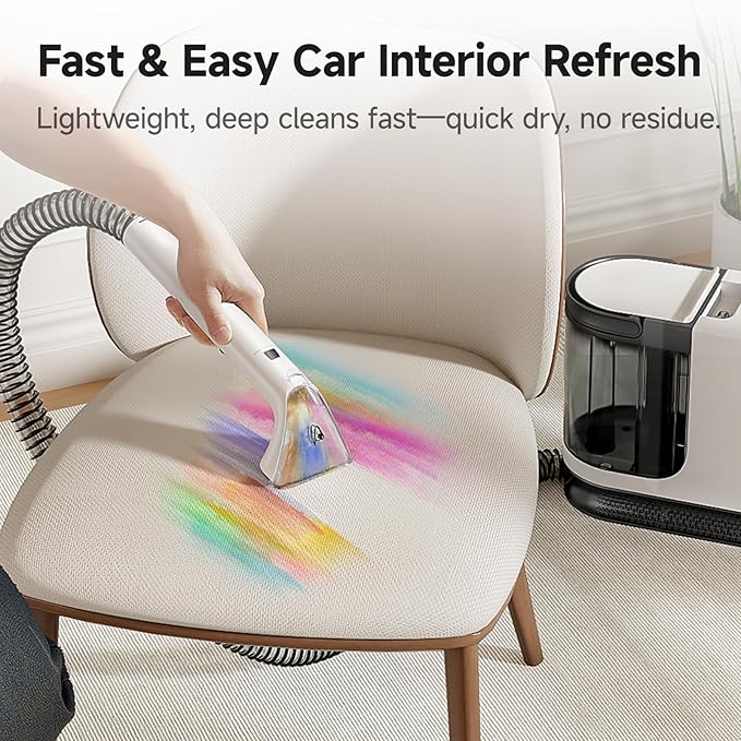 uwant Carpet Cleaner Machine 18Kpa Powerful Suction Upholstery Cleaner for Pet, Portable Carpet Cleaner with Cleaning&Self-Cleaning Tools for Car, Couch, Rug, Sofa, Furniture