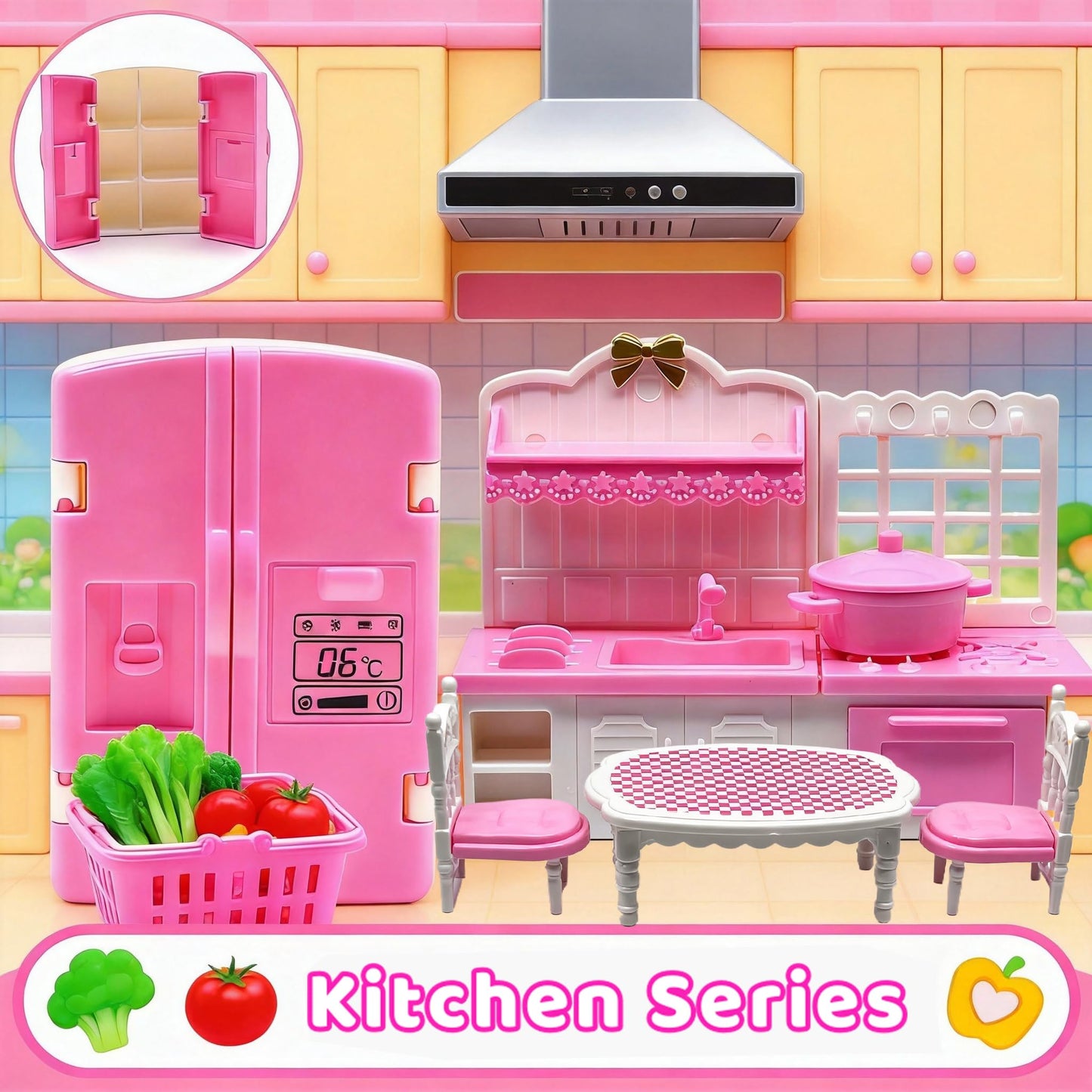 52 Pcs Dollhouse Furniture, Doll House Accessories and Furniture, Kitchen, Bedroom, Living Room, Bathroom Accessories, Miniature Dollhouse Accessories