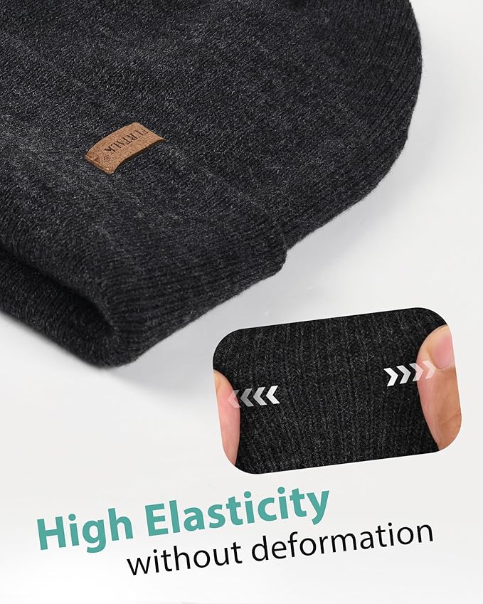 FURTALK Beanie for Men Women Cuffed Thick Knitted Unisex Winter Hat Beanies Skull Cap