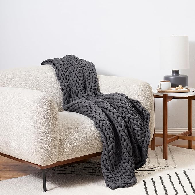 Bearaby Weighted Blanket 10 lbs (40"x64") – Asteroid Grey – Recycled Polyester – Eco-Friendly, Heavy Throw for Adults – Soft, Breathable, Sustainable Comfort