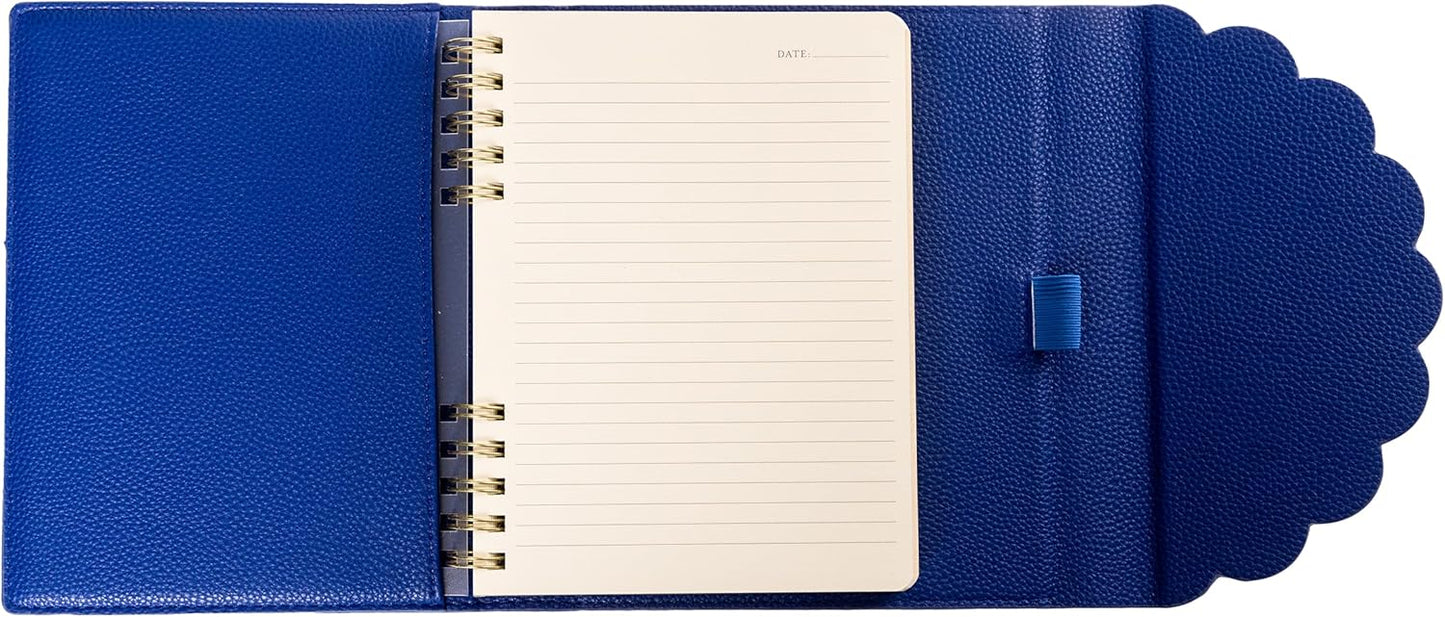 Vegan Leather Wrap Journal by Graphique Luxe Collection, Hardcover Diary Notebook for Writing, 160 Lined Pages, 7” x 8.75”, Colbalt Blue