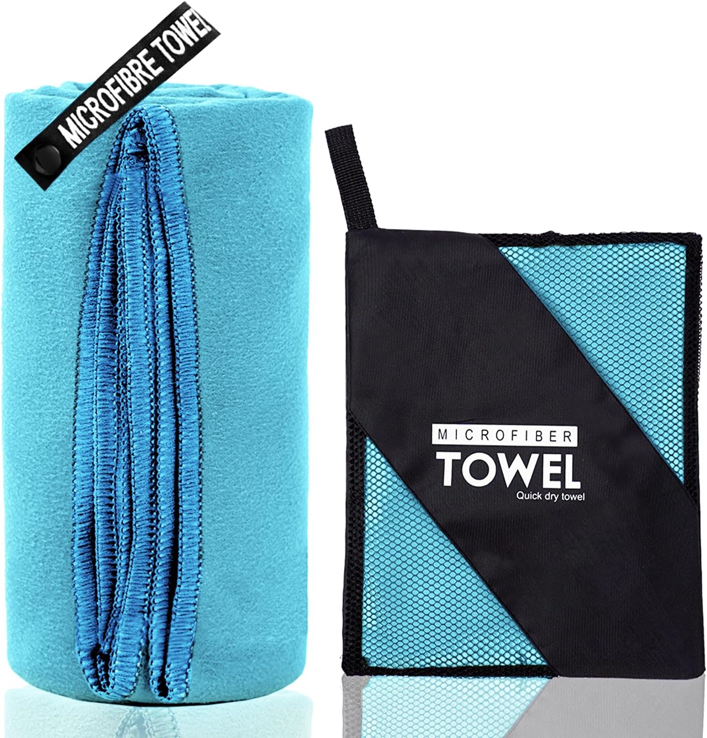 Microfiber Travel Towel, Soft Lightweight Quick Dry Towel, Super Absorbent Compact Travel & Sports & Beach Towels for Camping, Backpack, Gym, Swimming, Yoga, Hiking (XS:12"×24" -MarineBlue)