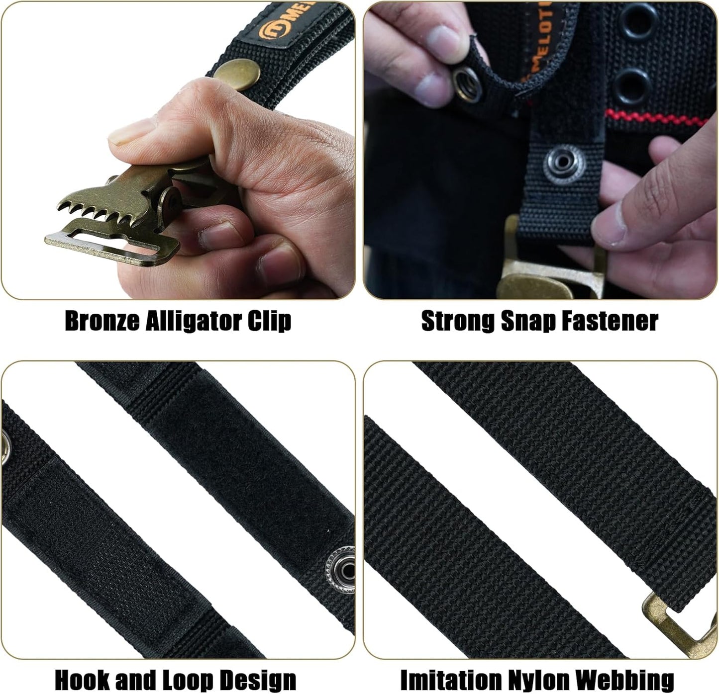 MELOTOUGH Glove Clip Tactical Glove Clips Work Glove Holders Strap with Alligator Clip for Tool Belt,Tool Bag,Tool Backpack