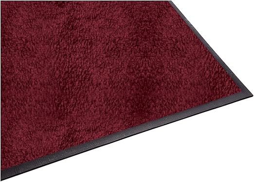 Guardian Platinum Series Indoor Wiper Floor Mat, Rubber with Nylon Carpet, 2'x4', Burgundy