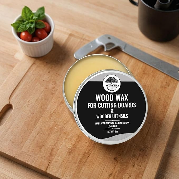 Large Wood Cutting Board Wax 2oz Food Grade Beeswax For Cutting Board | Bees Wax Furniture Polish And Cleaner | carnauba wax, butcher block conditioner, beeswax polish, finishing wax
