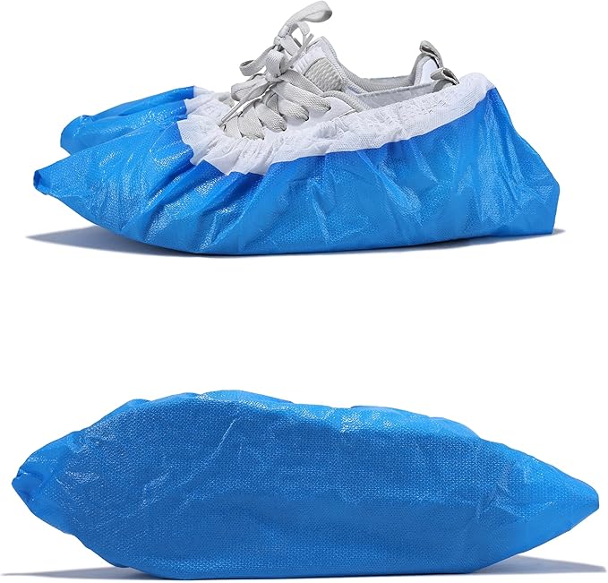 Heavy Duty Shoe Covers Disposable, Thick 0.38 0z, Premium Waterproof Dustproof Non-Slip Shoe Booties, Durable Booties Covers for Indoors & Outdoor,One Size Fits Most,50PCS/25Pairs