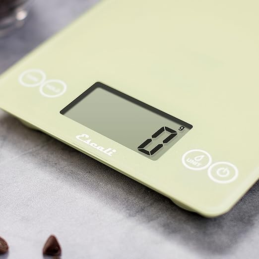 Escali Arti Classic Digital Coffee Scale Espresso Scale and Countertop Food Scale, 15-Pound Capacity, Green