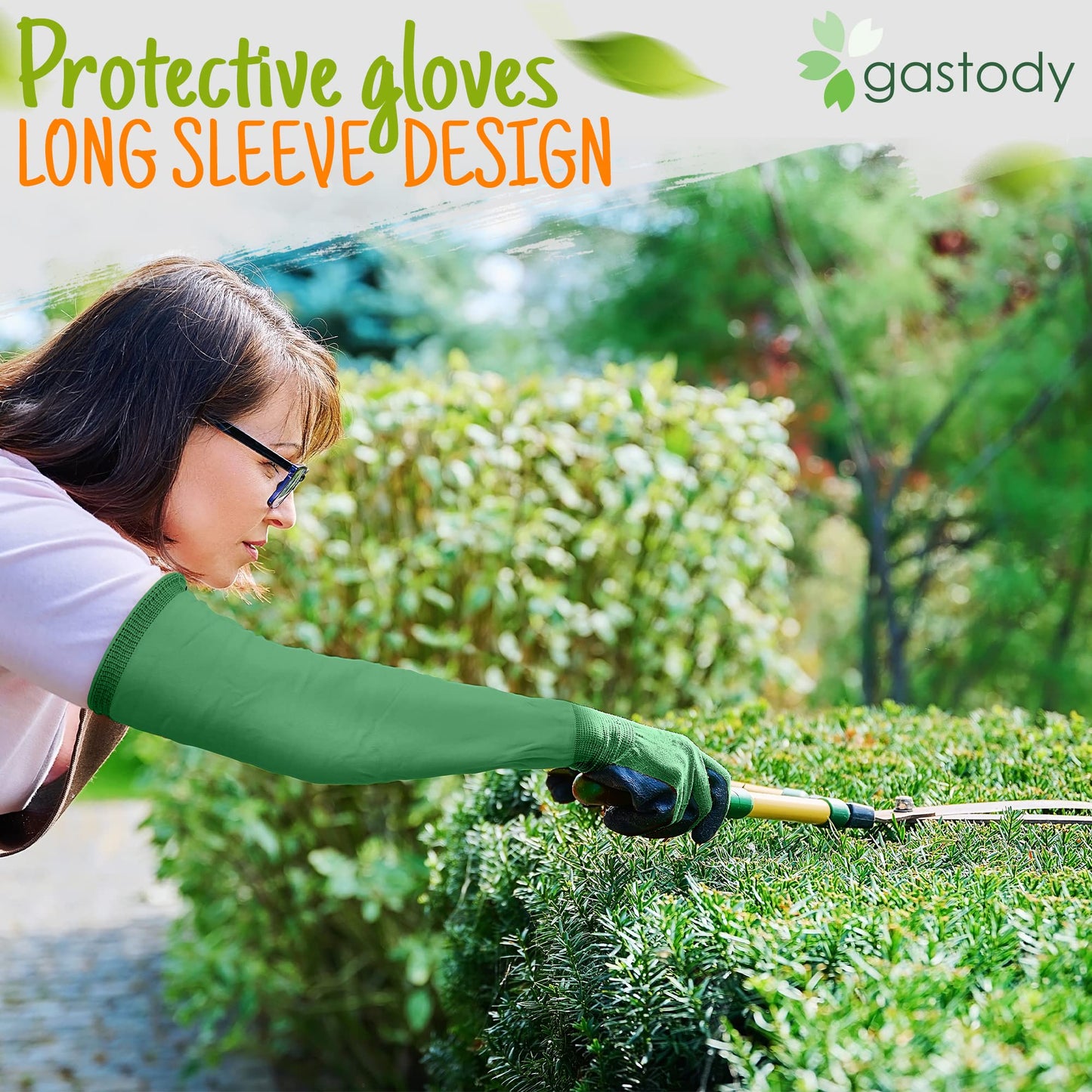 Gastody™ Long Gardening Gloves Women and Men S - Long Sleeve Garden Gloves Multipurpose Heavy Duty Outdoor and Indoor - Long Cuff Garden Gloves - Thorn Resistant Protective Work Rose Pruning Gloves