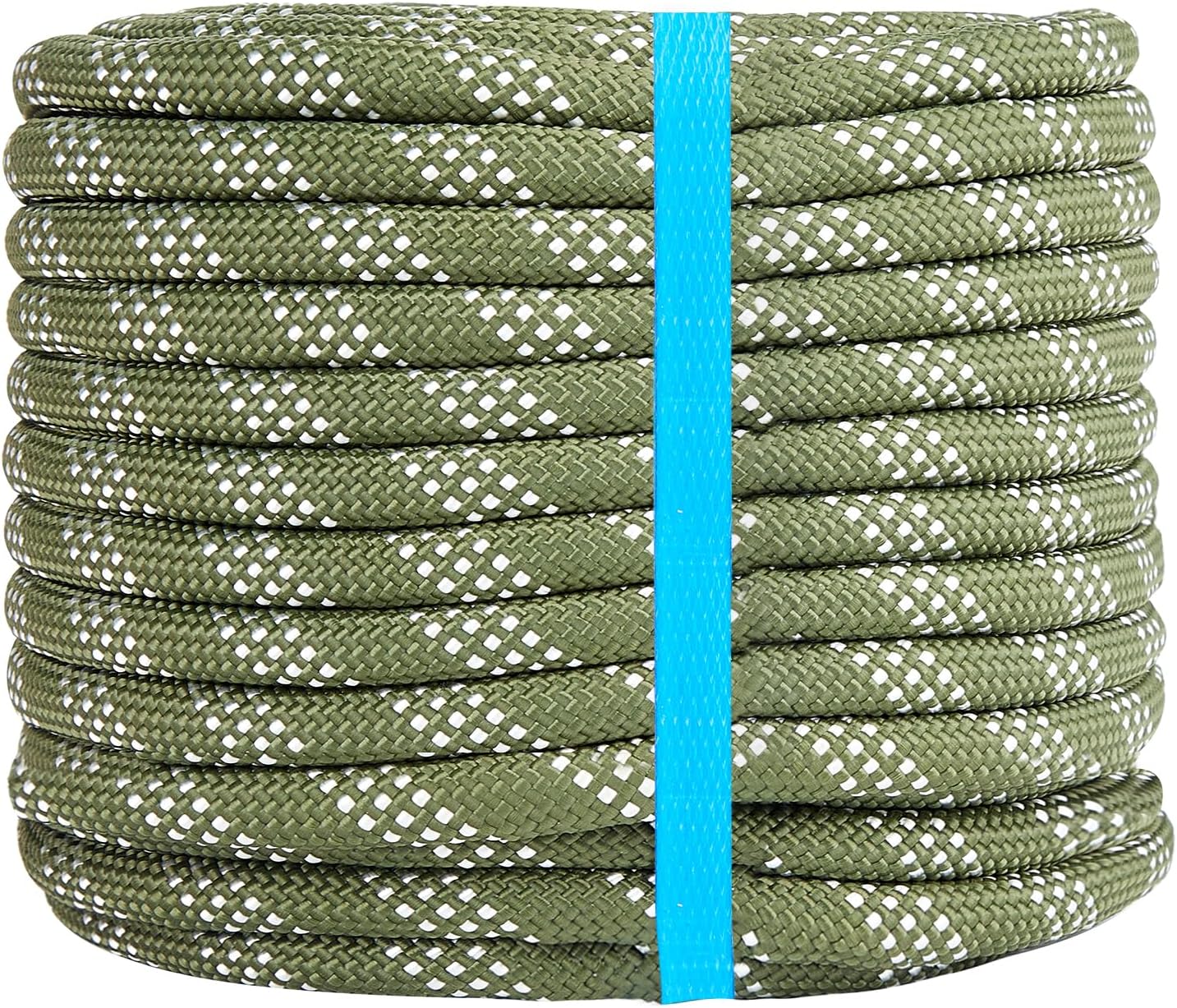 1/2 Inch 50ft Double Braided Polyester Arborist Rope, Heavy Duty Nylon Rope for Anchor, Tree Work, Cargo, Pulling, Sailing(ArmyGreen)