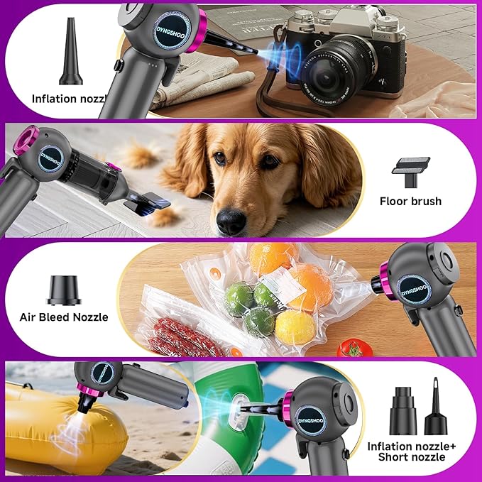 Handheld Car Vacuum Portable Cordless（Equipped with a one-Touch Window Breaker and Seatbelt Cutter ） Car Vacuum Cleaner with 25000Pa Ultra-Strong Suction,Design for Drivers, Home, Pet Hair