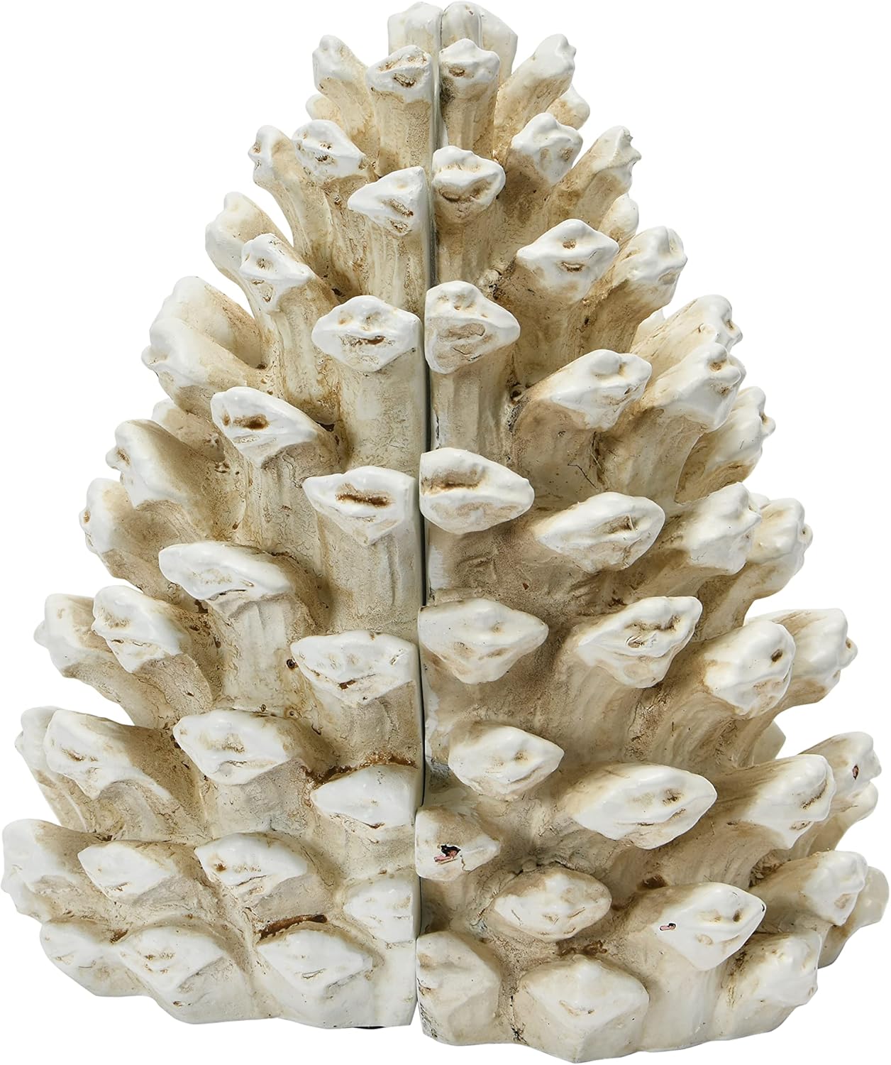 Creative Co-Op Resin Pinecone Bookends, Antique White