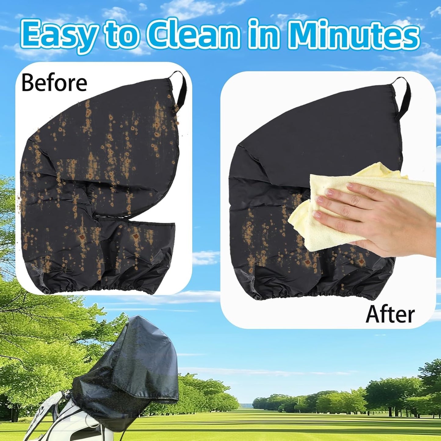 Upgrade Golf Bag Rain Hood Waterproof Golf Bag Rain Cover for Golf Club Bags Fit Almost All Golfbags or Carry Cart