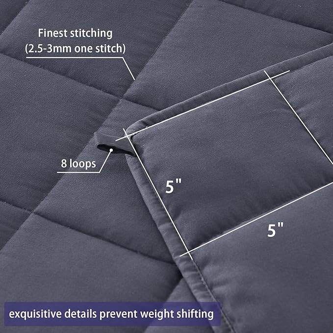 yescool Weighted Blanket for Adults (30 lbs, 88” x 104”, Grey) Cooling Heavy Blanket for Sleeping Perfect for 290-310 lbs, King Size Breathable Blanket with Premium Glass Bead