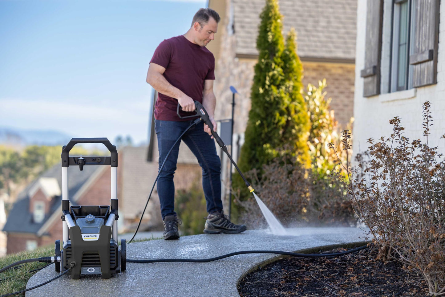 Kärcher Pressure Washer K1700B, CETA Certified, 3 Spray Nozzles, Detergent Tank, for Cars, Driveways, Siding, Patios, 1.2 max. GPM