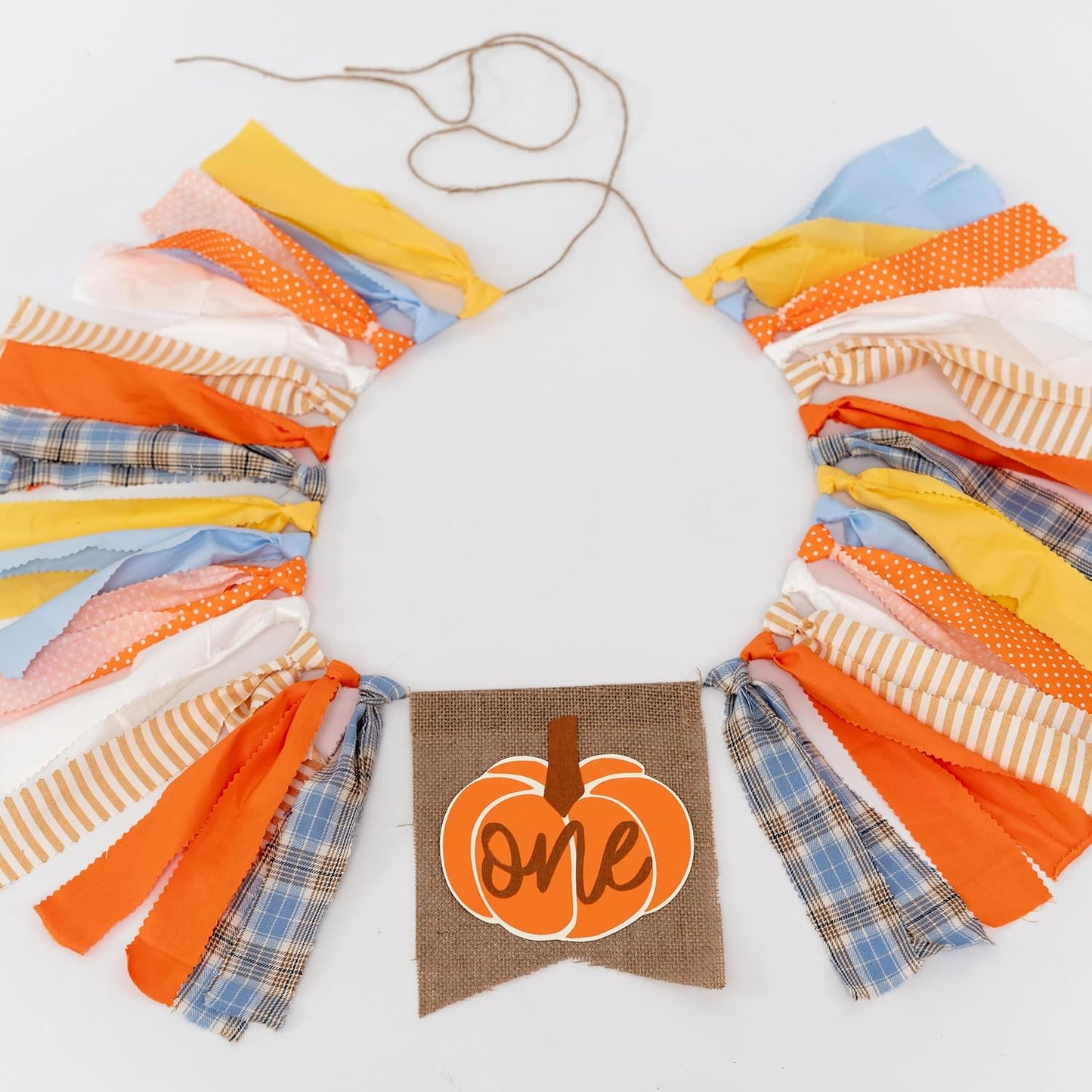 Pumpkin One High Chair Banner - Halloween 1st Birthday Party Decoration Supplies, Fall Thanksgiving Party Banner, Anniversary Photo shoot background props
