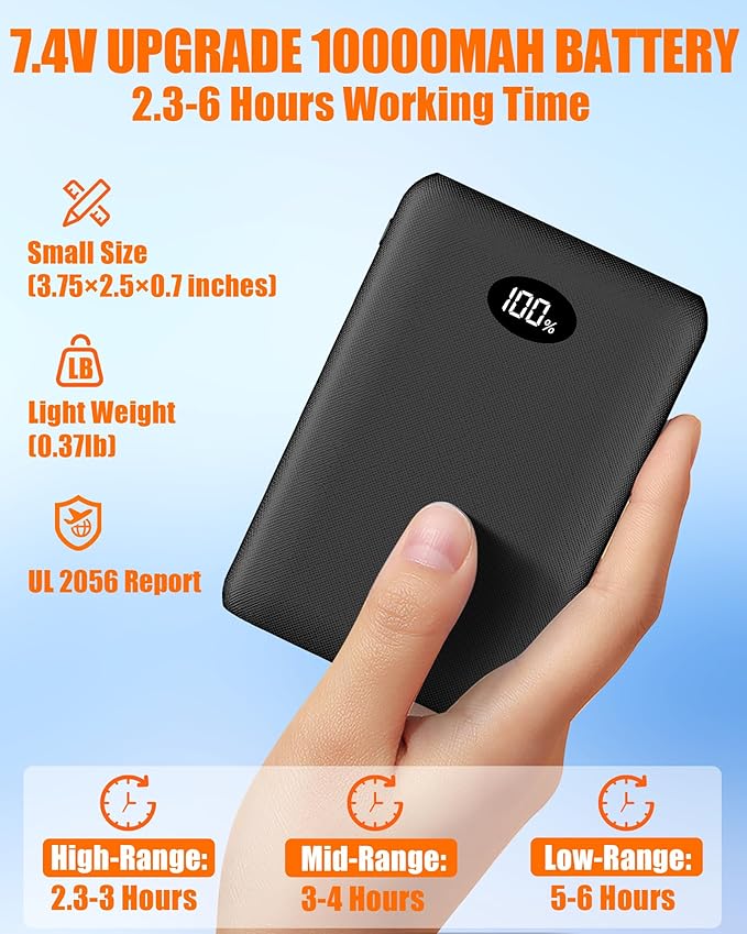 Heated Vest for Women and Men - Quilted Lightweight Heating Jacket Coat, Upgraded 7.4V 10000 mAh Battery Pack