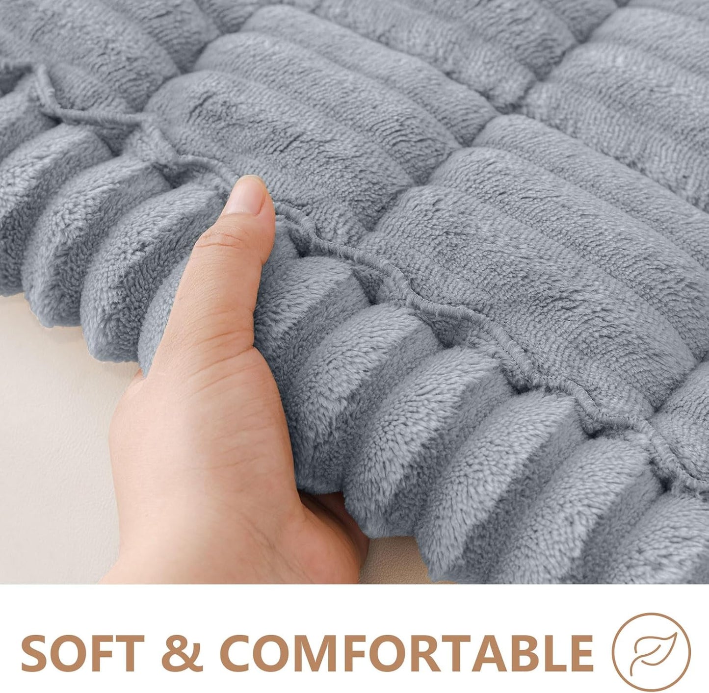 Smiry Couch Cover for Dogs Washable, Non Slip Fuzzy Pet Couch Covers for 3 Cushion Sofa Pet Friendly, Thick Soft Sofa Slipcovers Cushion Protector (Grey, 27.6" x 70.9")