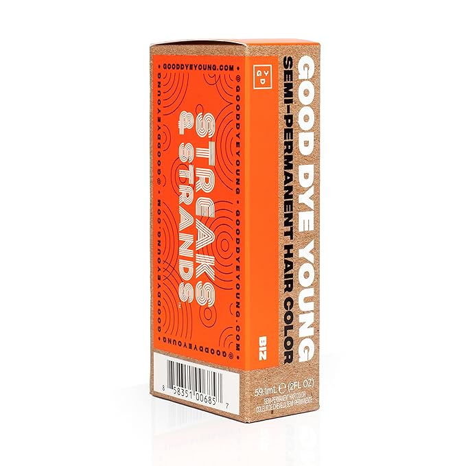 Good Dye Young Streaks and Strands Semi-Permanent Hair Dye (Biz Neon Orange) - UV Protective Temporary Color, 15-24+ Washes - Conditioning, PPD Cruelty-Free & Vegan