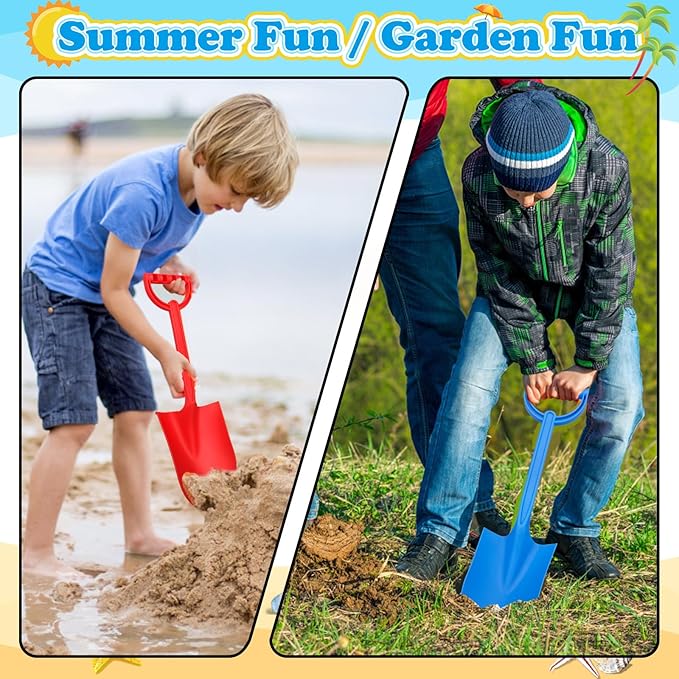 3 Pack Beach Sand Shovels Toys, 16 Inch Plastic Spade Shovel Scoop for Kids Adults, Beach Sand Toy for Sandbox,Outdoor, Snow Scoop, Planting Shovels for Digging, Gardening, Summer Vaction Travael