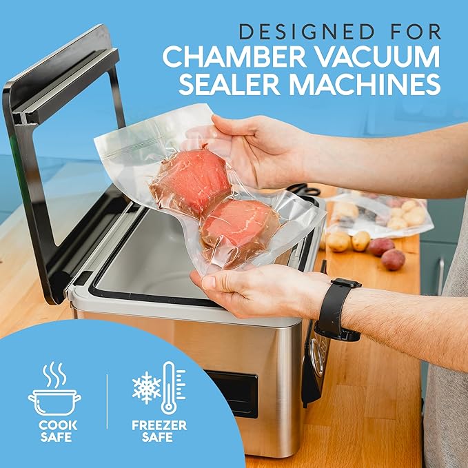Avid Armor Chamber Vacuum Sealer Bags – Heavy Duty, BPA-Free, Pre-Cut Chamber Vacuum Bags for Food Preservation, Freezer Storage, Sous Vide and more, 1000/Pack (6x12) – Multi-Use Vacuum Bags